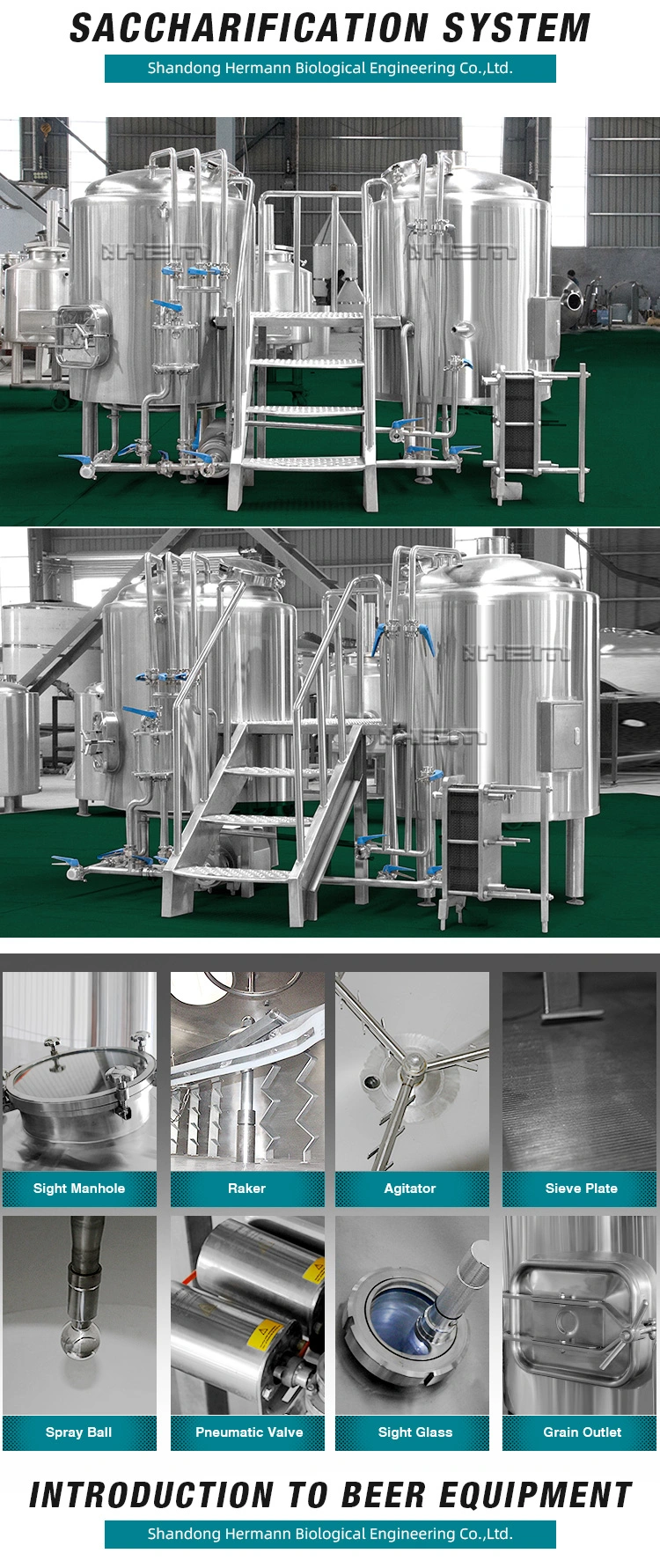 Brewing System Micro Brewing Equipment 500 1000 Liters Brewery