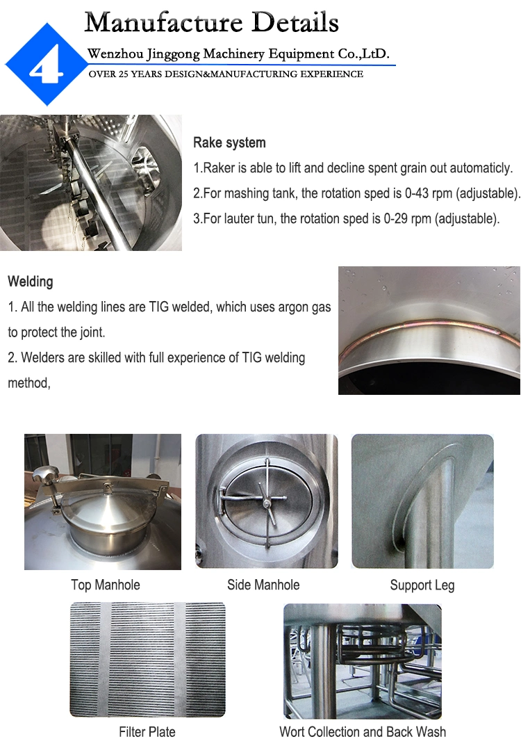 3 Years Warranty Draft Beer Brewery Brewing Making Fermenting System Machine