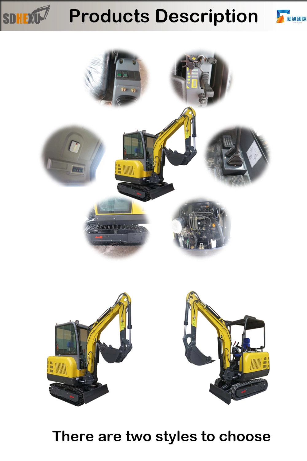 Construction Equipment 2.2ton Mini Track Digging Machine Mini Excavator