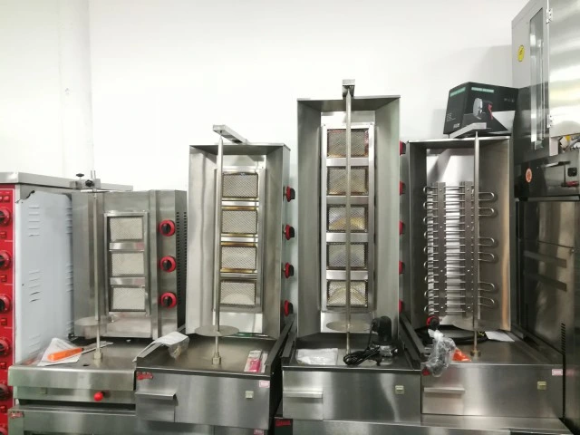 Western Kitchen Equipment Mini Portable Machine Restaurant Equipment Desktop Vertical Gas Shawarma Grill Making Machine