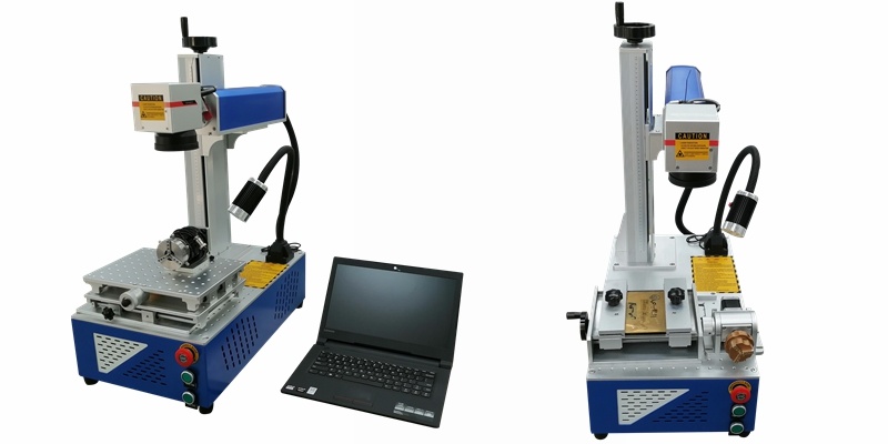 High Speed Scanning 50W Fiber Laser Engraving Machine with Rotary Axis