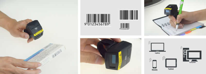Wireless 2D Bluetooth Barcode Scanner Android Qr Pdf417 Fs02 Finger Scanner for Android Tablet