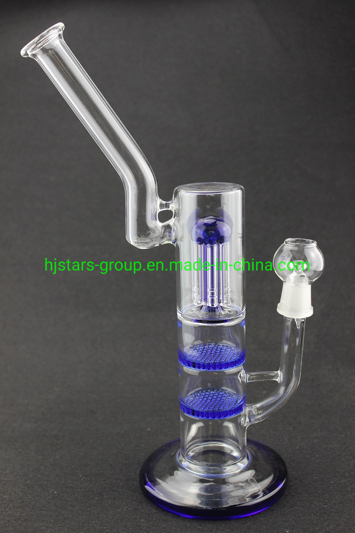 Two Layer Honeycomb and Arms Glass Smoking Water Pipe