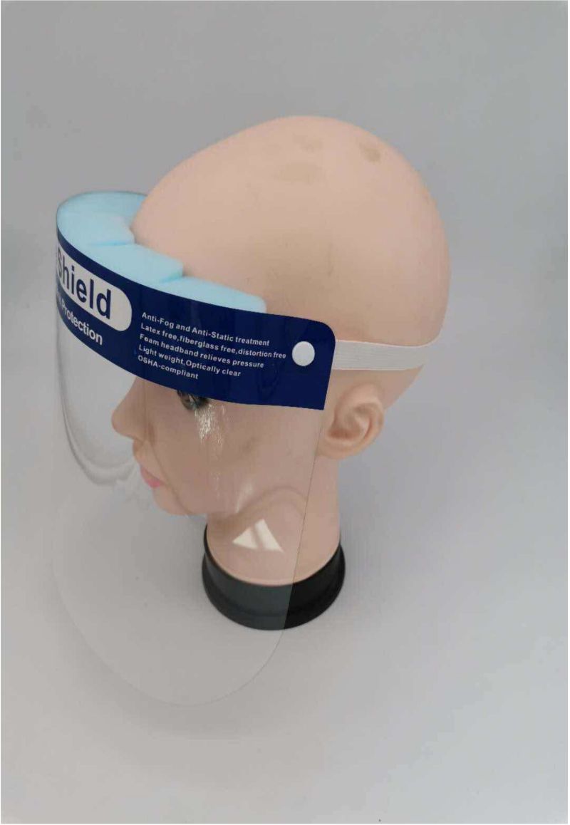 Anti Droplet Anti-Fog Face Shield Personal Protective Equipment in Plastic Material