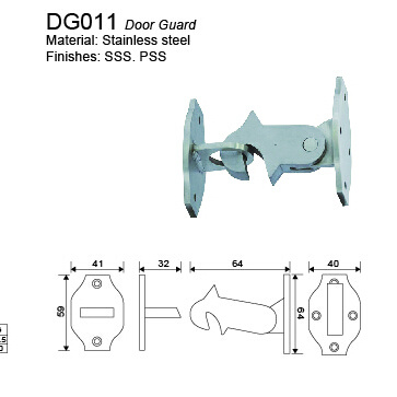 Zinc Alloy Door Safety Guard / Door Guard, Door Security Chain