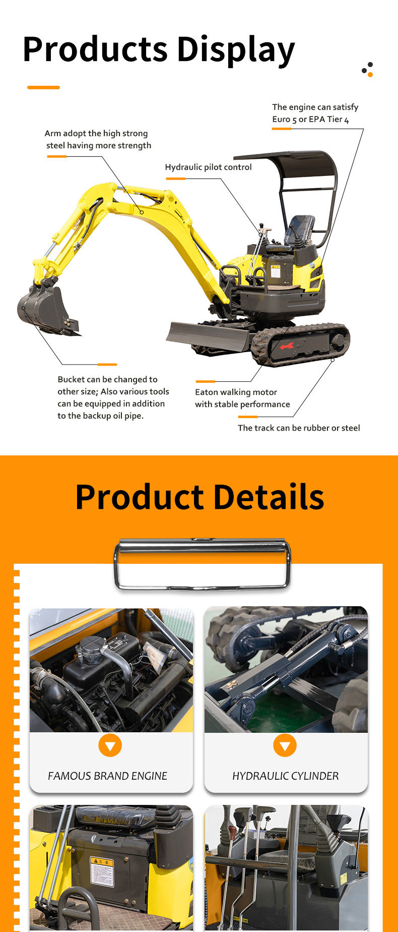 Cheap Price 2.5 Ton Safety Small Micro Mini Digger Machine Bucket Crawler Caterpillar Hydraulic Working New Excavator for Sale