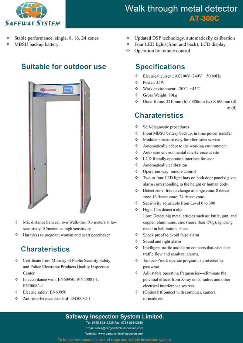 Super Metal Scanner Door Walk-Through Metal Detector