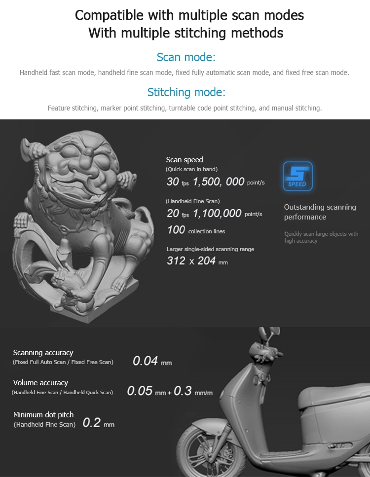 Easy Scan Scanner Fast Scan 3D Scanning Machine for 3D Object Mould Design Industry