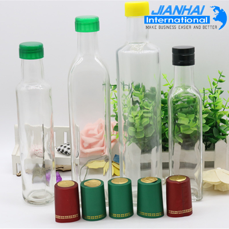 Olive Oil Package Bottle Oil Storage Glass Bottle with Screw Cap