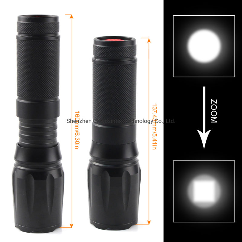 Zoomable 5 Modes Rechargeable LED Torch Flashlight LED Flashlight Torch Tactical LED Flashlight