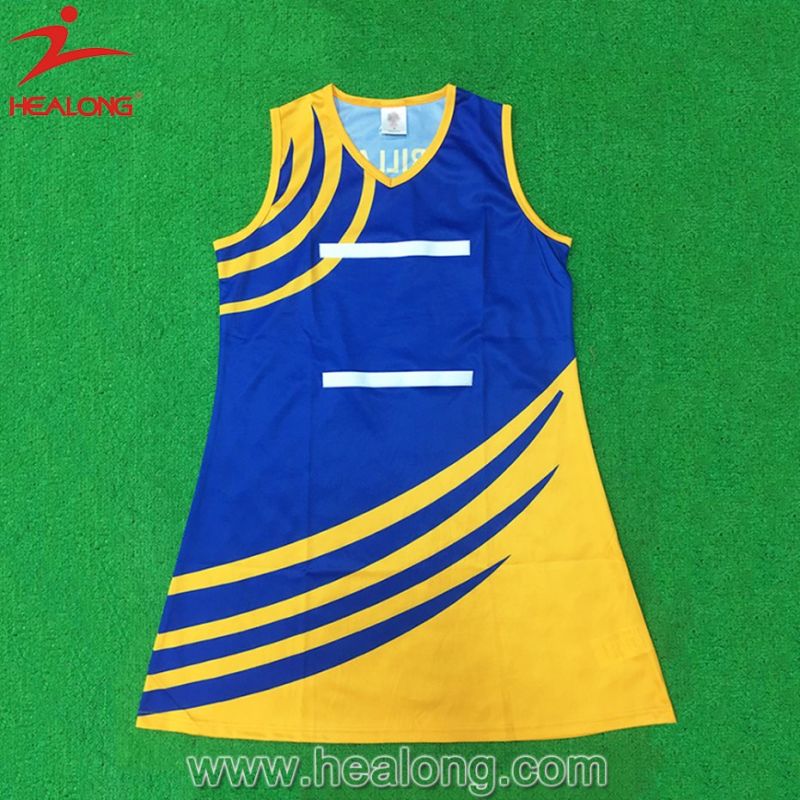 Healong Newest Design Clothing Gear Sublimation Ladies Netball Dresses for Sale