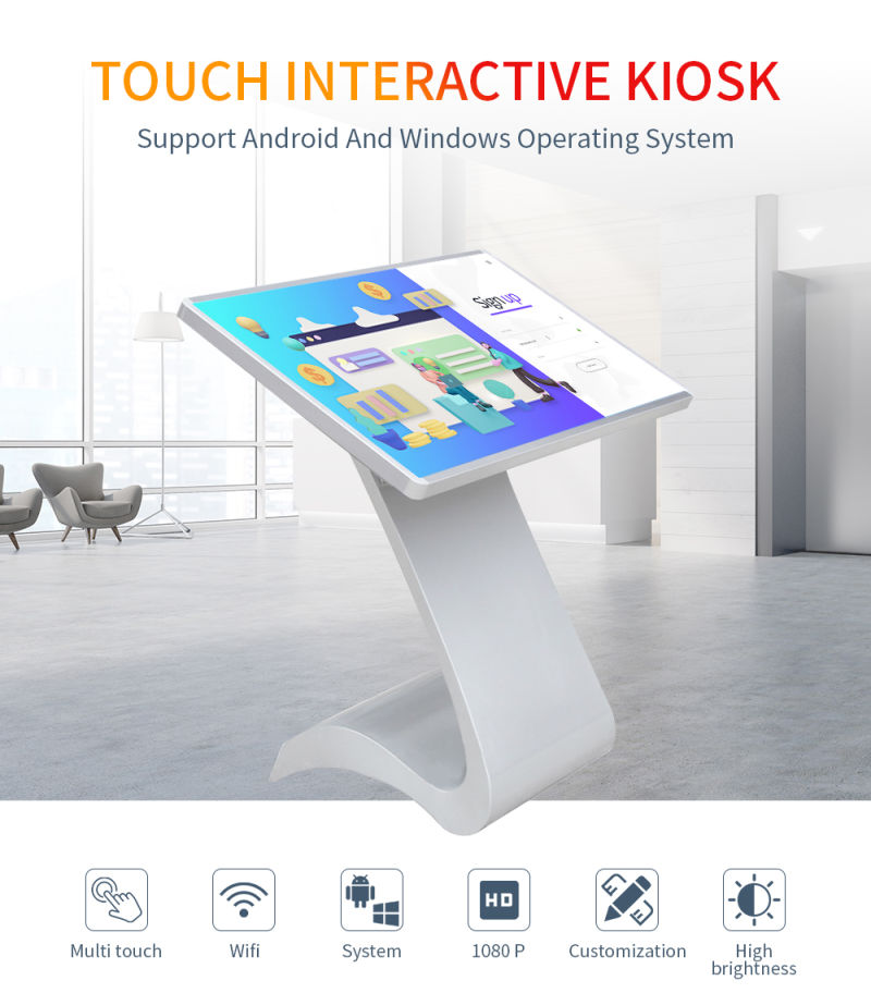 21.5 Inches Touch Screen Digital Kiosk for Bank Information Checking