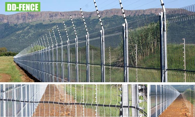 New Design Black Color 358 Security Fence with Electro Fence for Airport Boundary Security