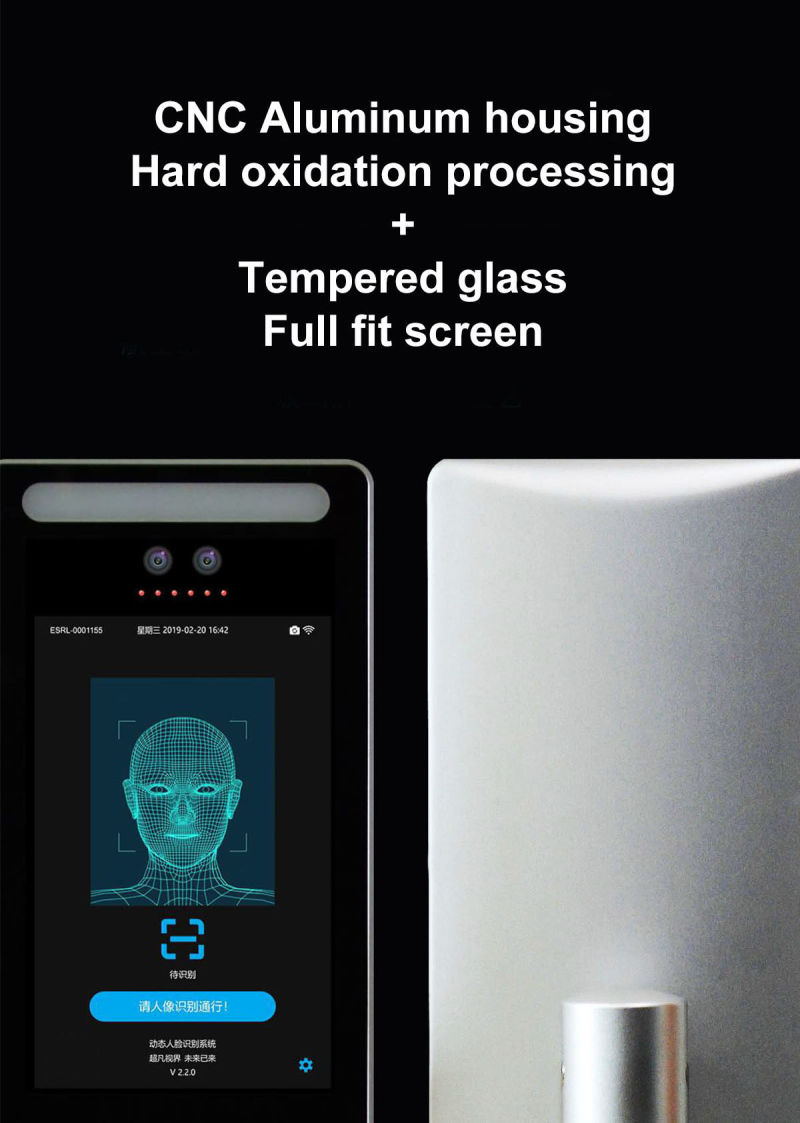 8 Inch Body Temperature Scanner and Face Recognition Integrated Device