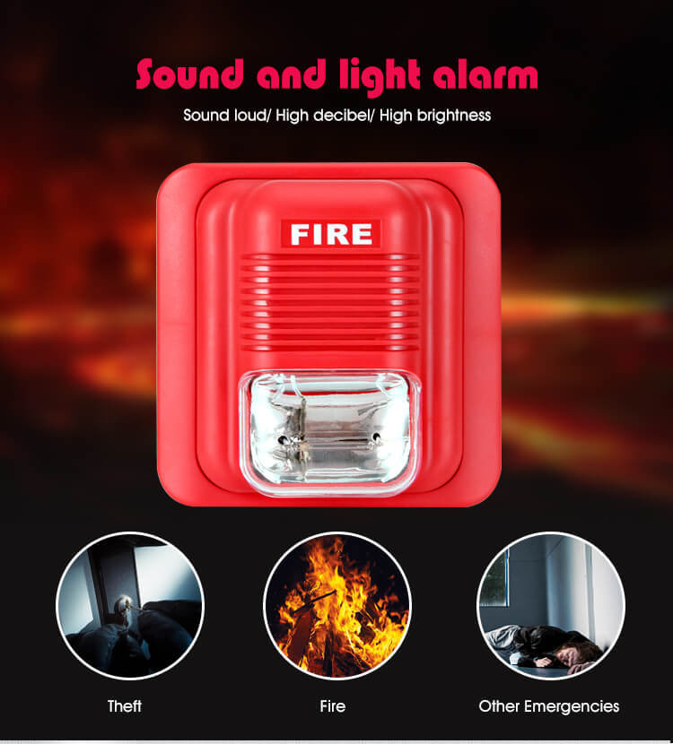 Security Flashing Light Conventional Sounder Beam Detector Fire Alarm Siren Alert