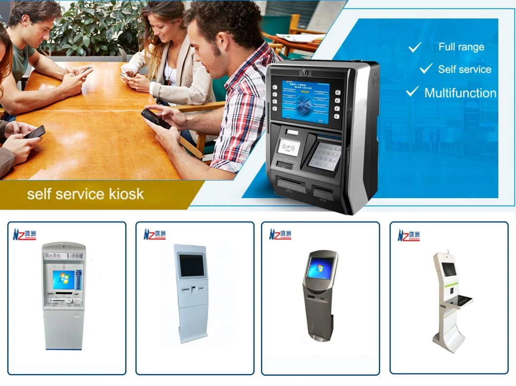 Airport Self E-Visa Kiosk with Printer and Barcode Scanner