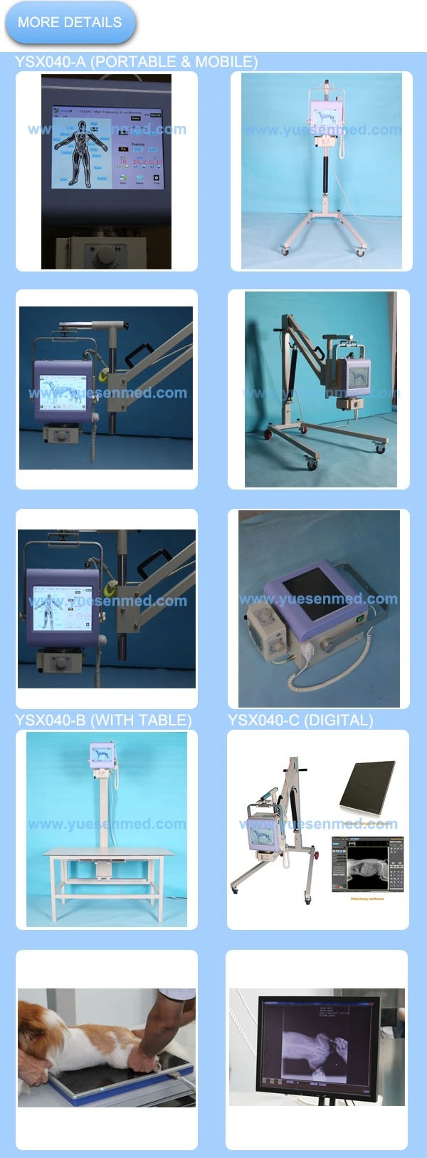 Ysx050-a 5kw Portable Veterinary X-ray Equipment