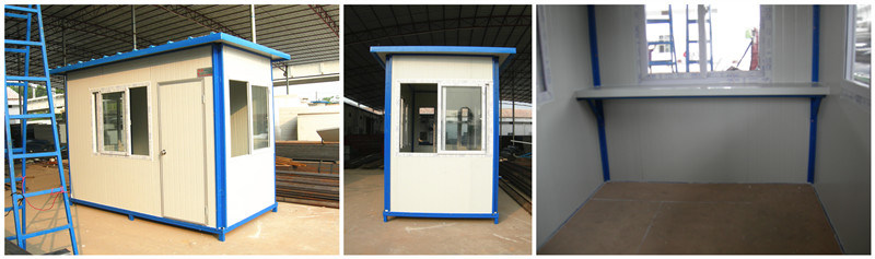 Flat Roof China Prefab Sentry Booth for Insulated Public Security Guard House