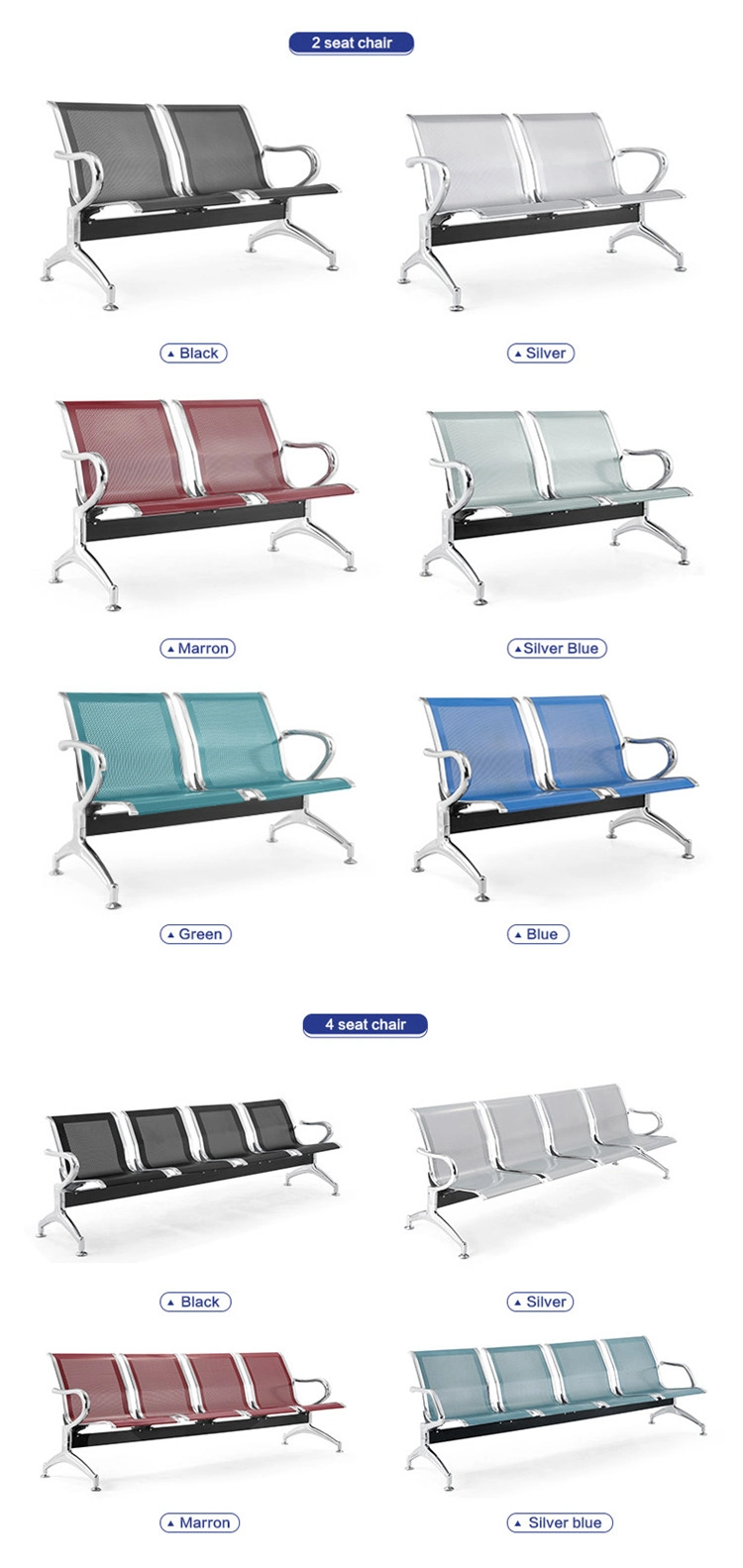 Hot Sale Airport Waiting Furniture Public Gang Chair Airport Seats