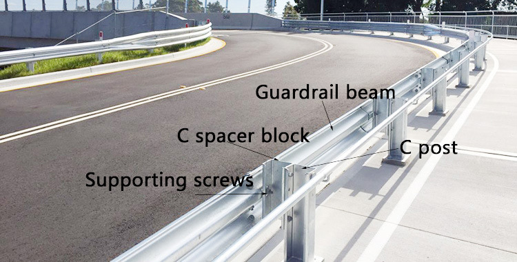 C Channel Stanchions for Guardrail Crash Barrier System