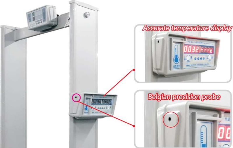 Temperature Measurement Walk Through Door Frame Metal Detector for Human with Infrared Temperature Sensor