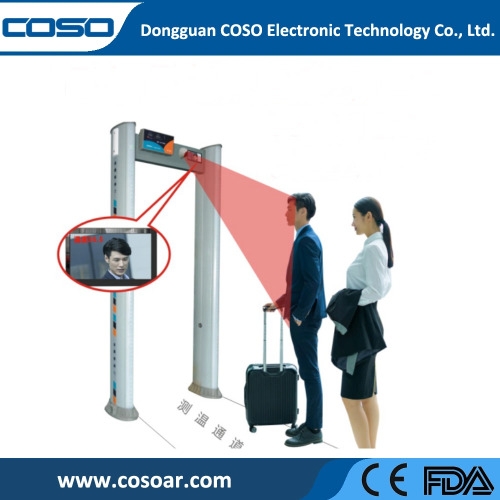 Walk Through Door Frame Metal Detector with Digital Infrared Thermometer  and Camera