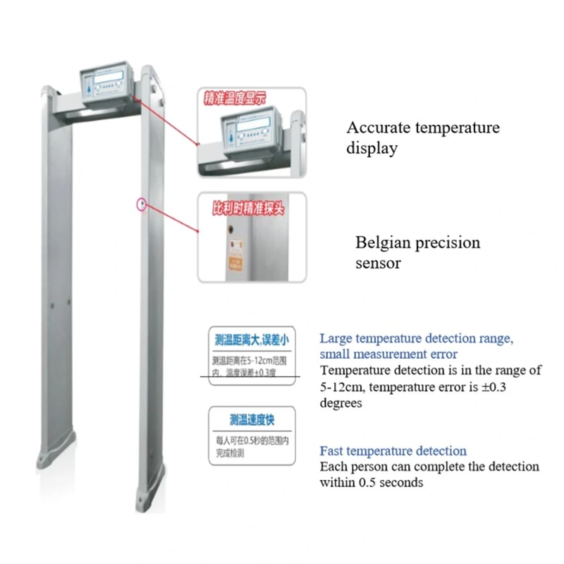 Body Temperature Measurement Walk Through Door Frame Metal Detector