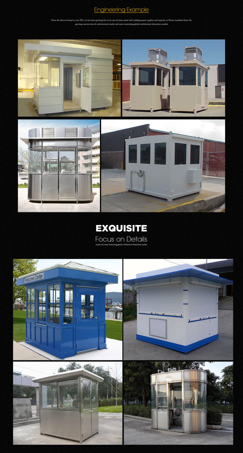 Customized Suqare Shape Security Booth Post Security Guard Room