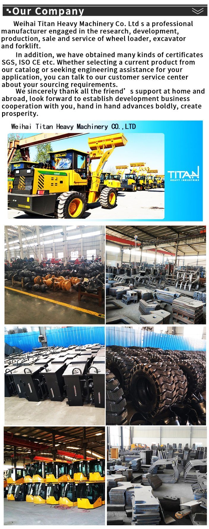 Titan 1600kg Farm Use Hydraulic Mini Small Farm Use Front End Compact Tractor Wheel Loader