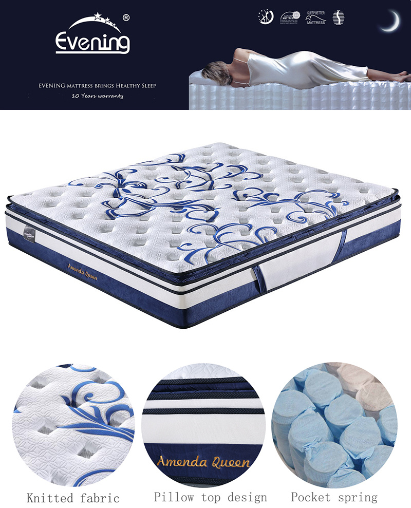 Royal Bedroom Furniture Bed Mattress with Packet Spring and High Density Foam