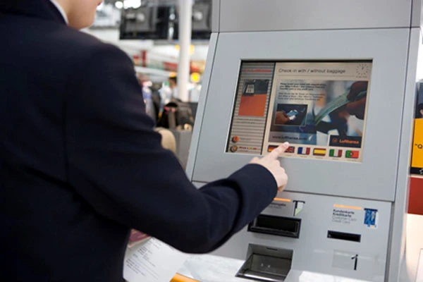 Online Access Airport Check in Kiosk with Card Reader and Printer