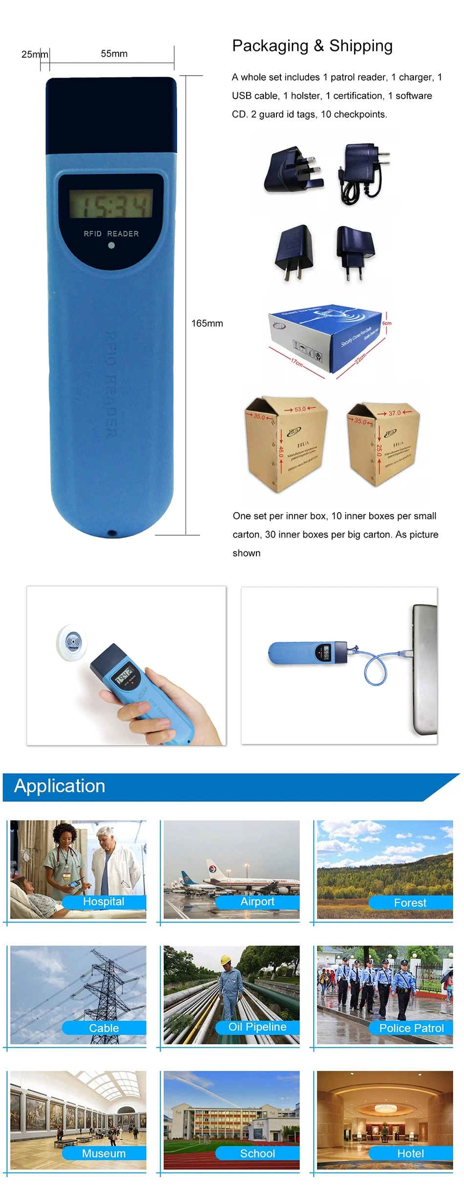 Real Time GPS Monitoring Checkpoint RFID Tag Guard Tour Patrol