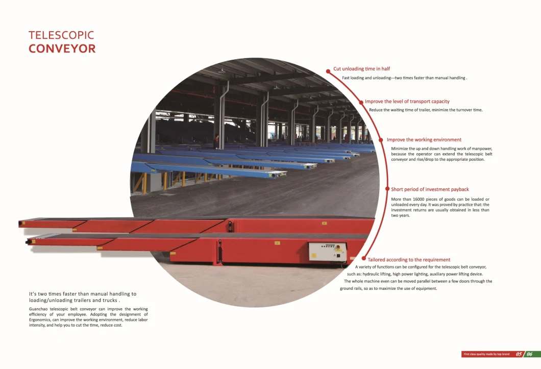 Telescopic Conveyor Systems Belted Truck Loading Conveyor Handling for for Parcel Express