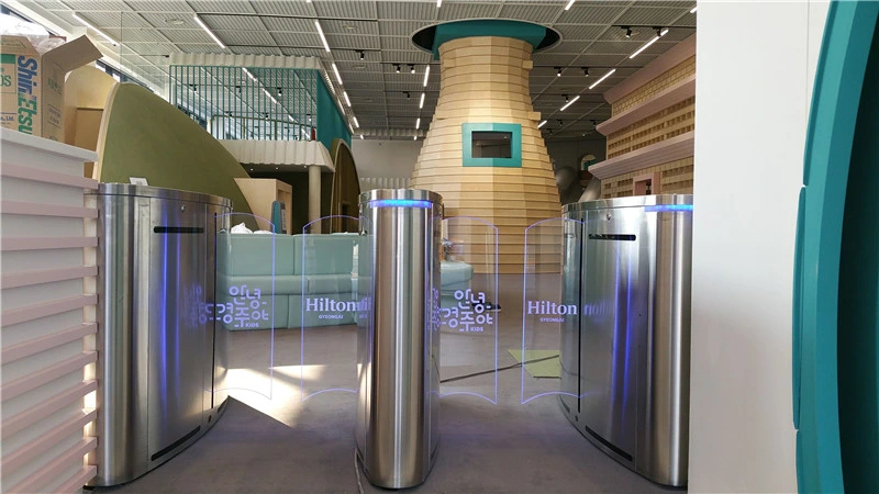 Security Entrance Scan System Qr Code Sliding Turnstile Security Barrier Gate for Public Lobby