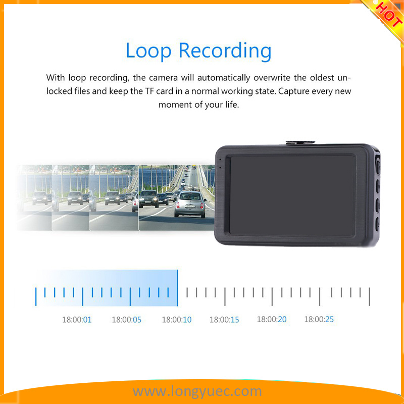 3inch FHD 1080P Car DVR Dash Cam with Loop Recording Motion Detection G-Sensor 200mAh Battery