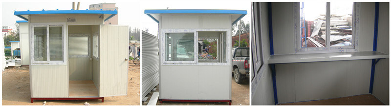 Flat Roof China Prefab Sentry Booth for Insulated Public Security Guard House