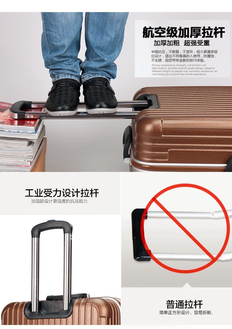 China Manufactory PC Scratch Proof Luggage Trolley Luggage Travel Luggage