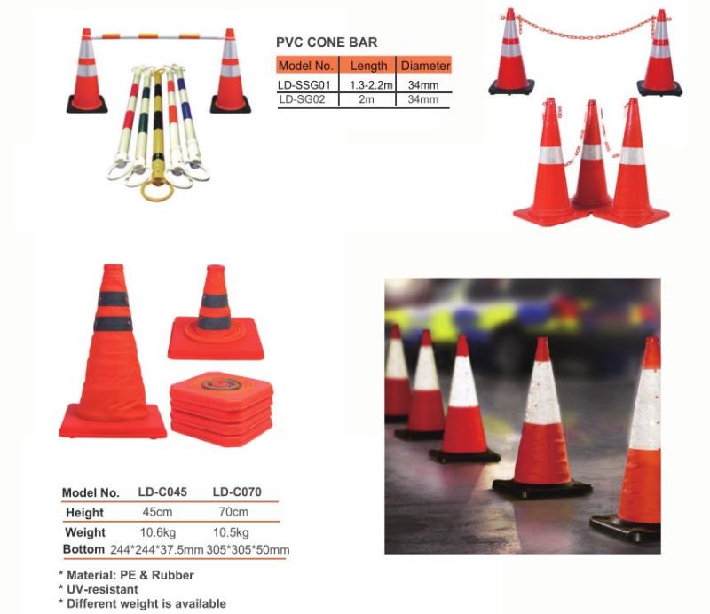 TPE Material Safety Equipment 700mm Collapsible Traffic Road Cone