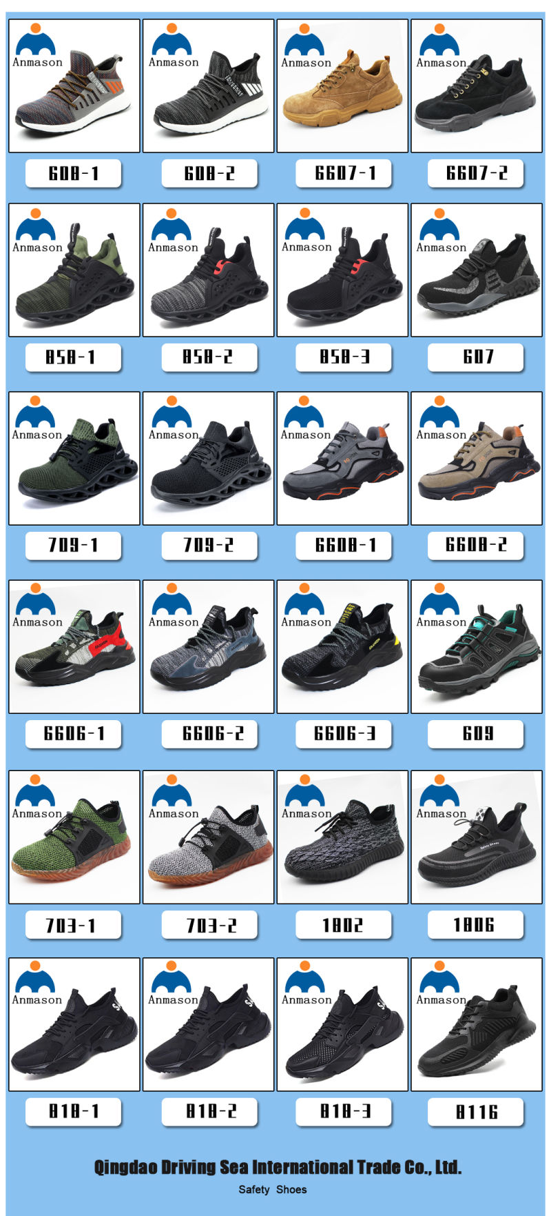 Safety Shoes Men Industrial Shoes Safety Work Price in Qingdao