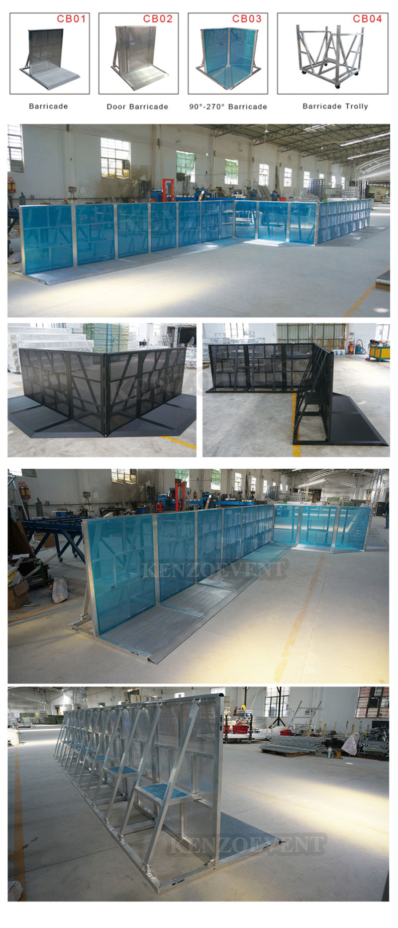 Outdoor Aluminum Crowd Control Traffic Temporary Barrier Foldable Safety Fence