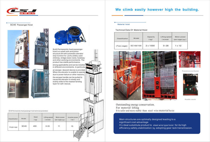 Hoist Security System Construction Machinery Parts Anti-Fall Safety Devices (safety, limit switches, 3-phase switches)