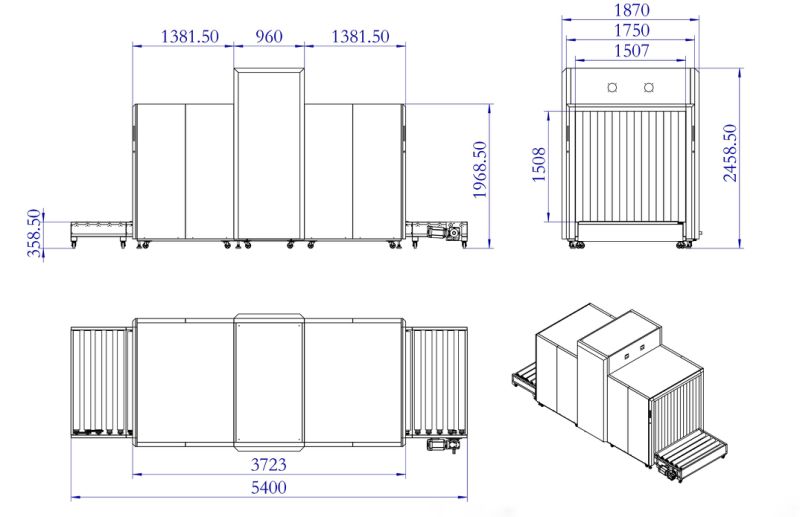 Se150150 Large Size X-ray Cargo Scanner Luggage Scanner (Customized Model)
