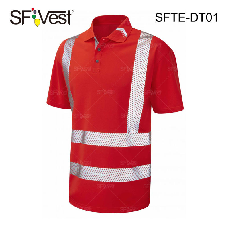 Safety Clothing Microfiber Breathable Hi Viz Reflective Airport Security Shirts