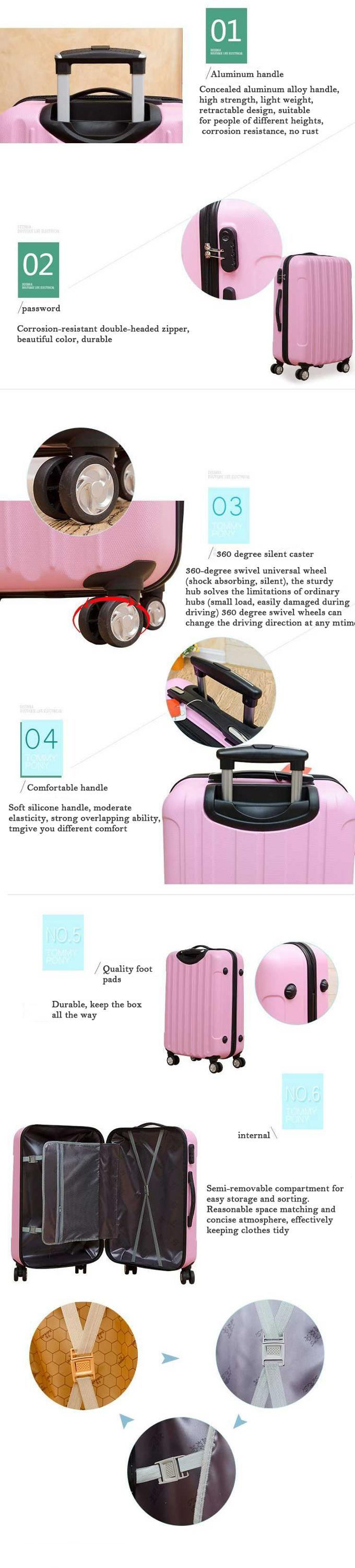 All Pass 2020 Gift Promotion 13 Color OEM Drop Ship Custom Logo Trolley Luggage Luggage Sets ABS Luggage