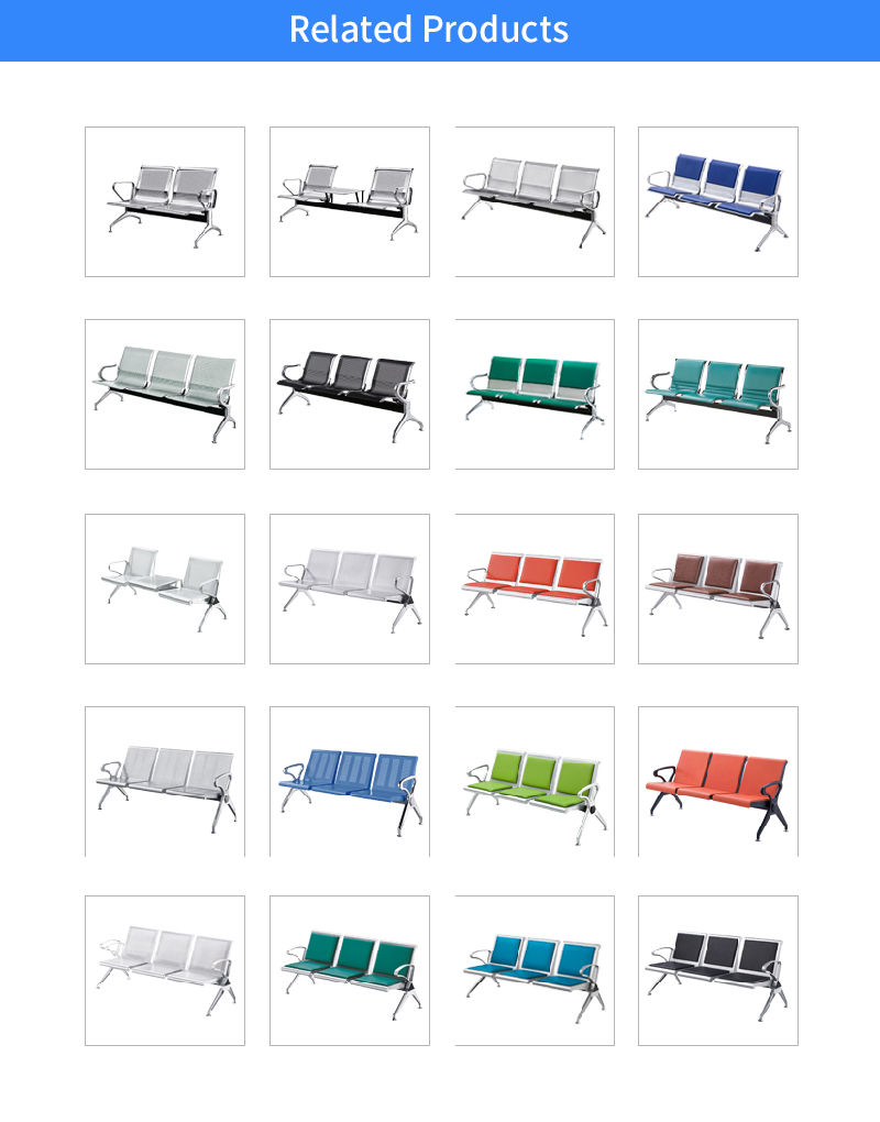 New Design Metal Steel Furniture Airport Bench Seating Office Chair Waiting Room Chair