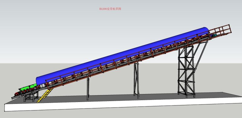 Ske Long Distance Pipe Conveyor System / Tubular-Belt Type Conveyor