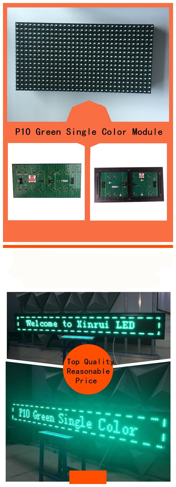 Outdoor P10 Single Color LED Scrolling Message Display P10 Single Red
