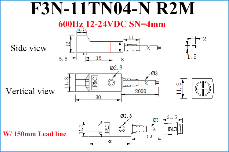 Front Induction 4mm Sensing PNP No Flat Inductive Proximity Sensor