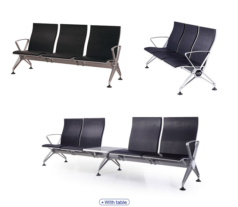 Commercial Waiting Furniture PU Foam Airport Chair Waiting Room Bench