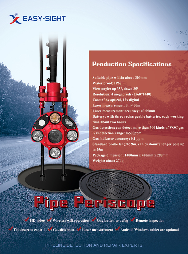 Large Sewer Inspection Pole Camera for Quick Inspection 4 Megapixels